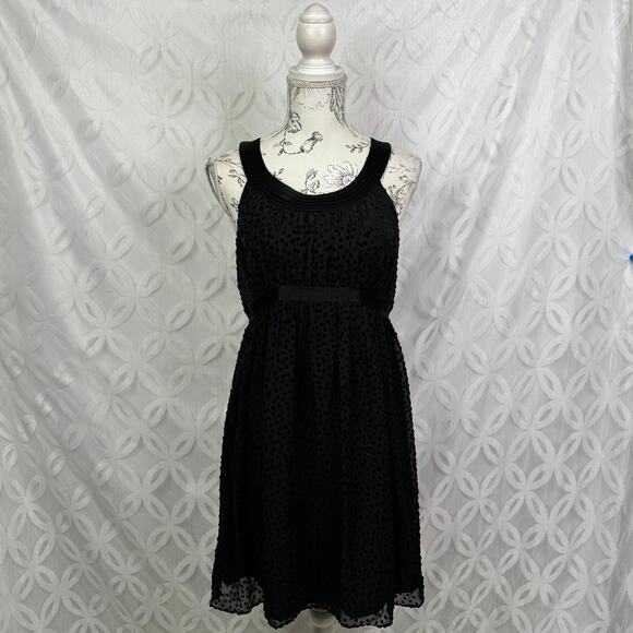 5 for $25| Betsey Johnson Black Silk Blend Polka Dot Sleeveless Mini Dress - Picture 1 of 10